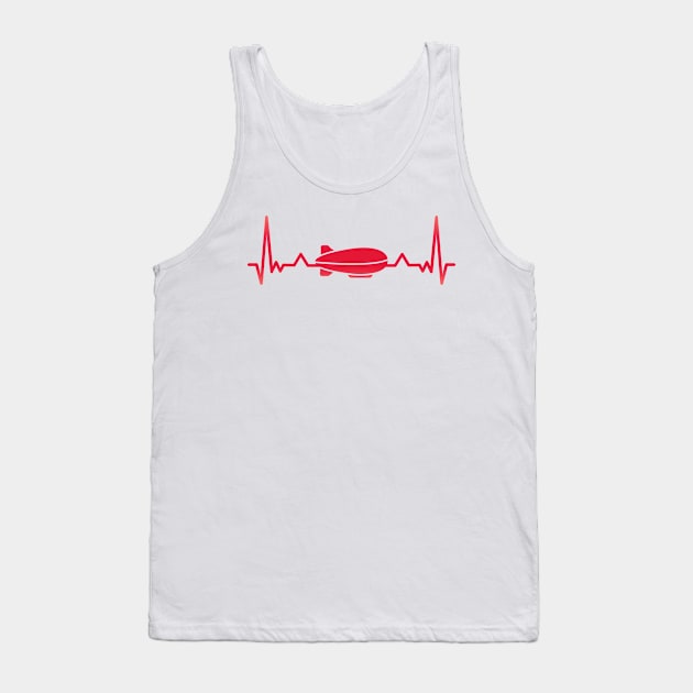 Zeppelin Aircraft Heartbeat Aviation Xmas Gift Tank Top by qwertydesigns